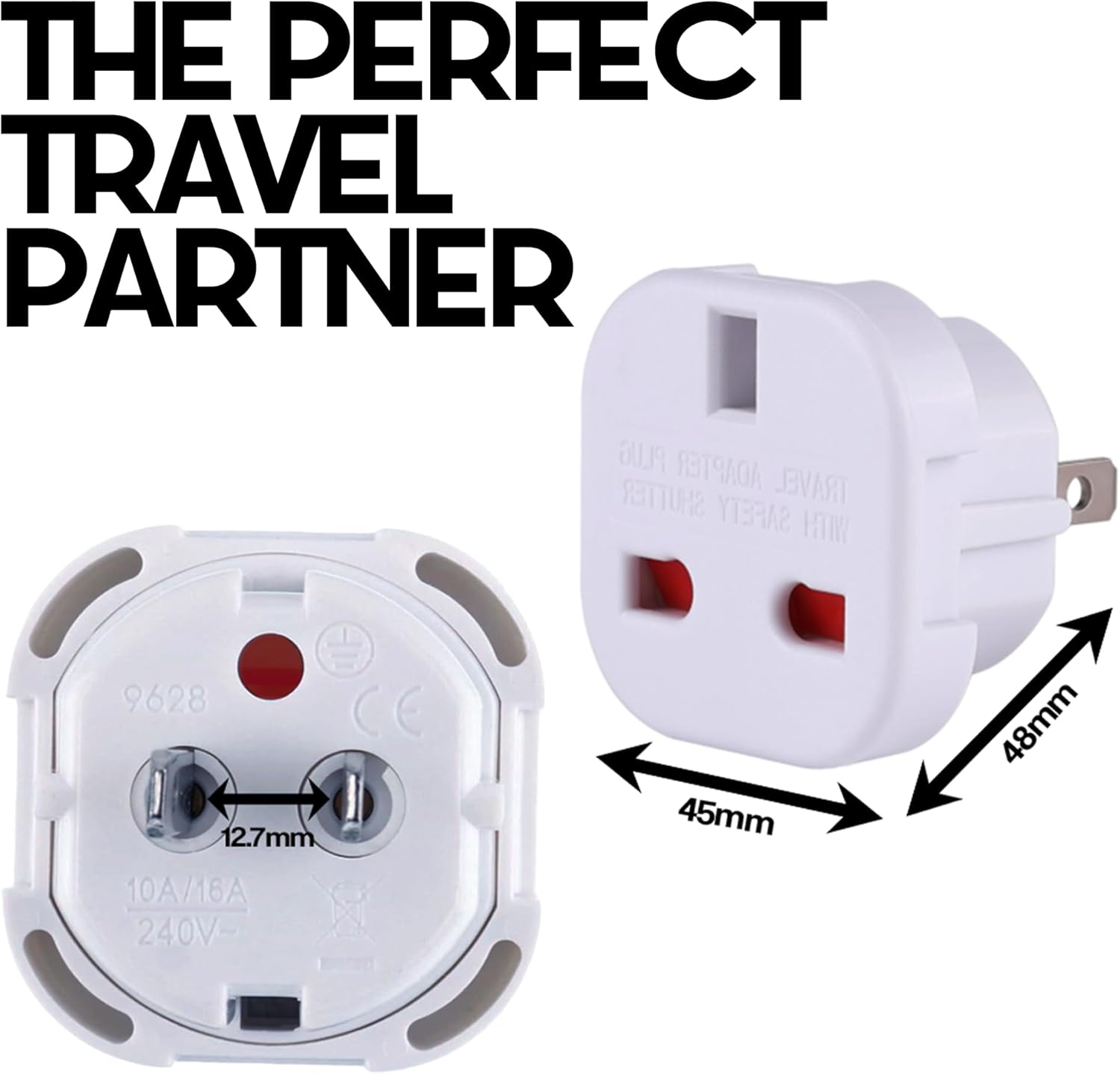 Thumbnail 5 de DAPTER's 2 Pack UK to US Plug Adaptor (Type G to A & B)