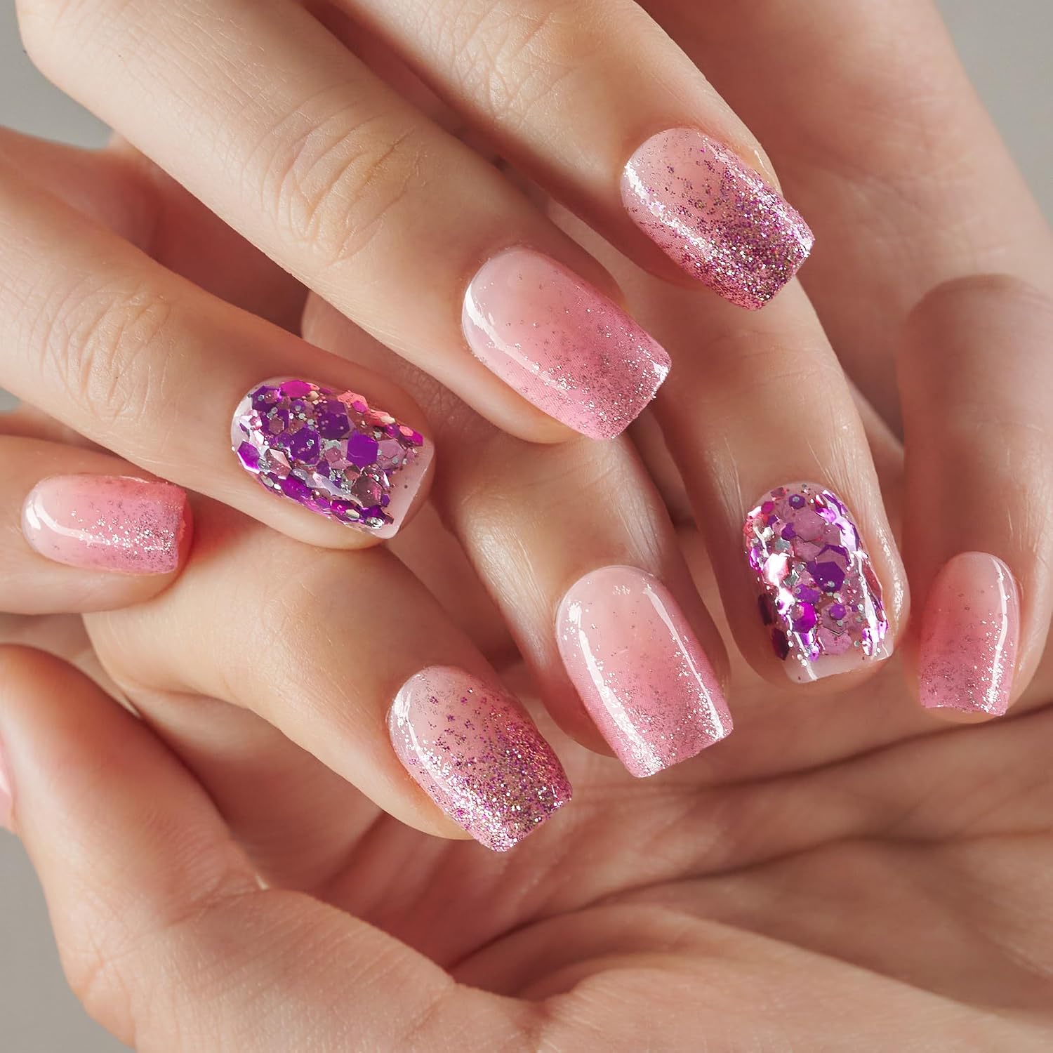 Thumbnail 3 de Curvlife Press On Nails 32 Count Pink Diamond