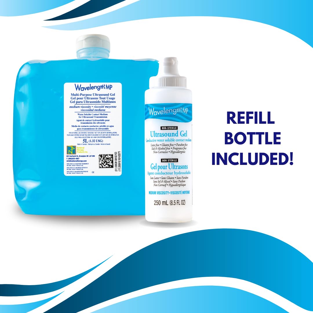 Detalle 1 de Wavelength 5L Blue Multi-Purpose Ultrasound Gel with 250 mL Bottle