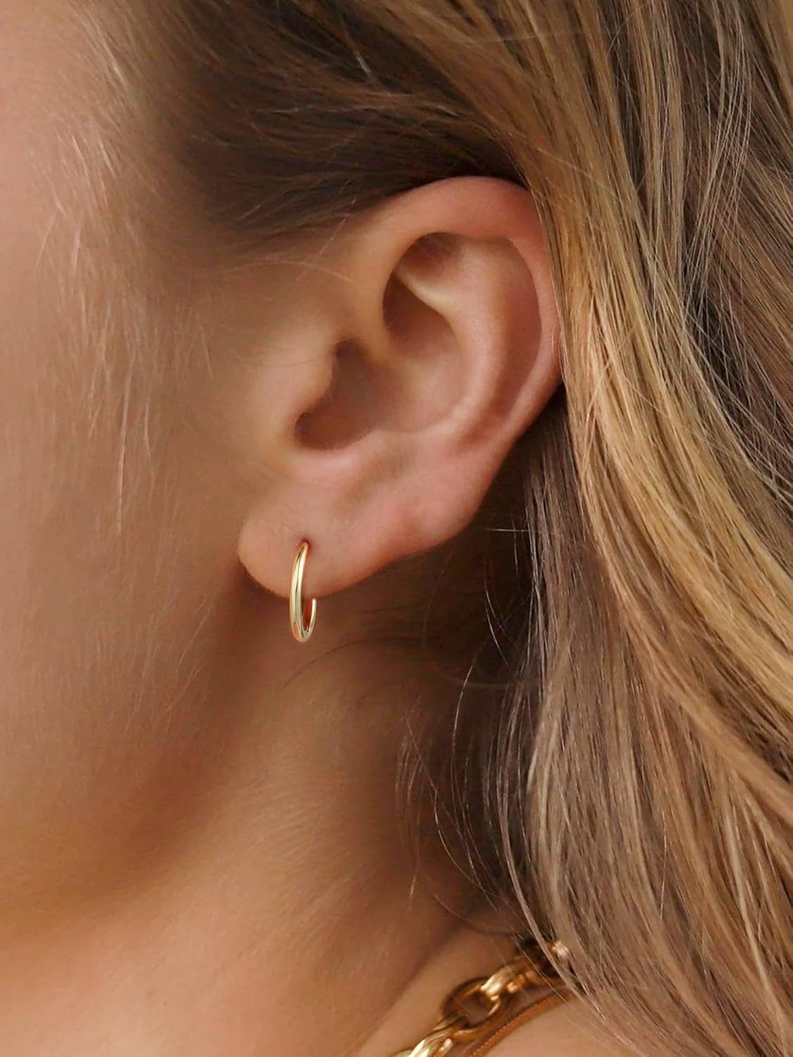 Detalle de ChicSilver Petite Créoles Argent 925 Massif – Boucles d’Oreilles mini hoop 8 à 20 mm