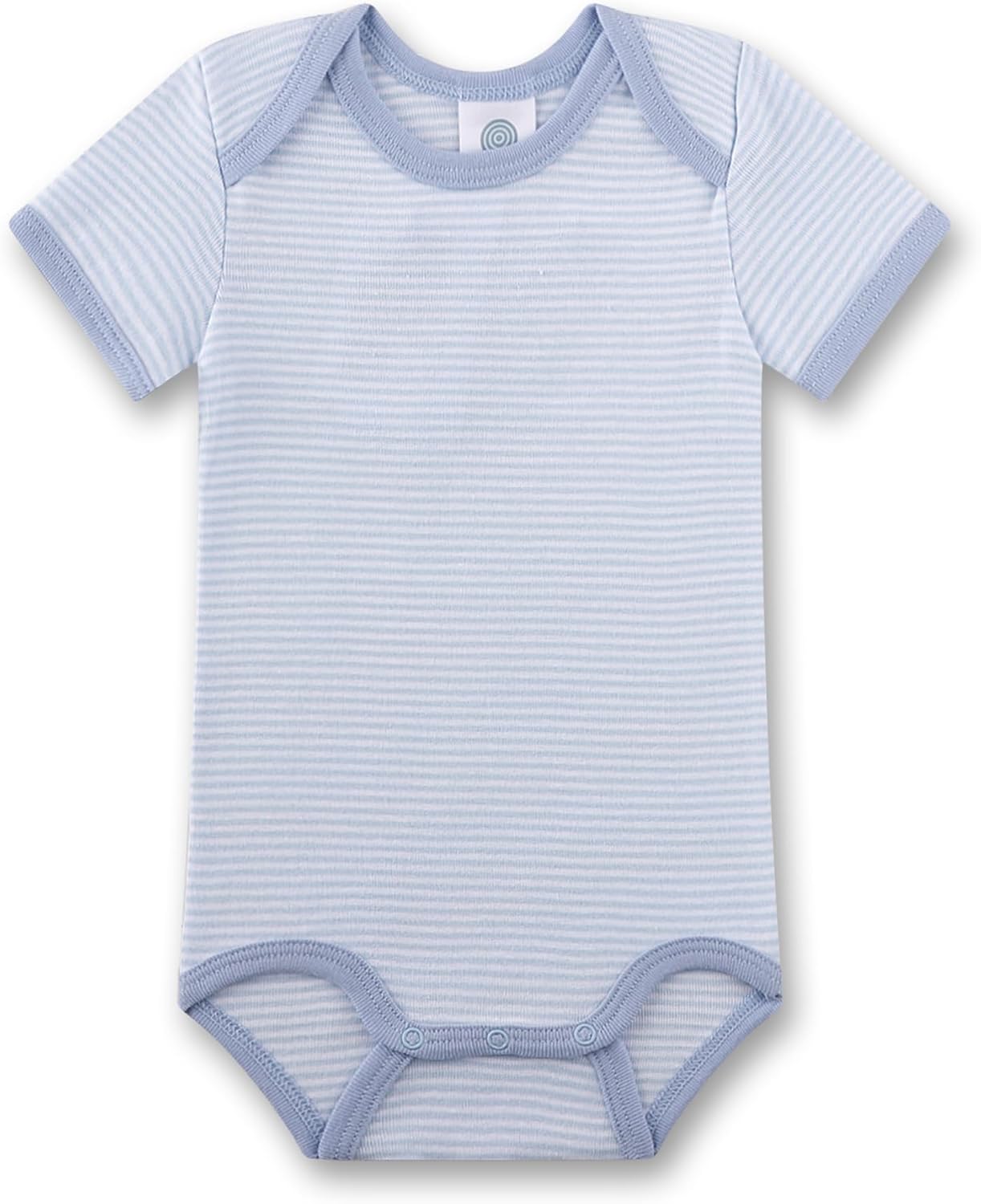 Detalle 1 de Sanetta Baby-Body Doppelpack Kurzarm Blau-Weiß Ringel aus 100% Bio-Baumwolle