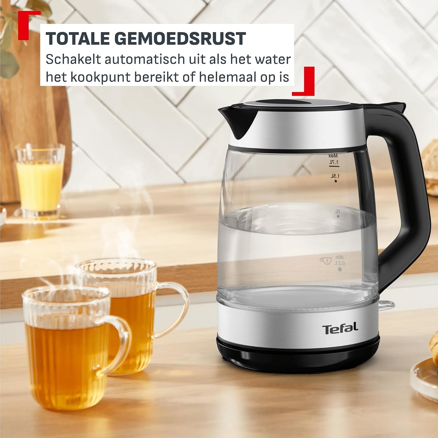 Detalle 2 de Tefal KI6A58E Express Glass waterkoker van glas, 1,7 liter, 2200 W