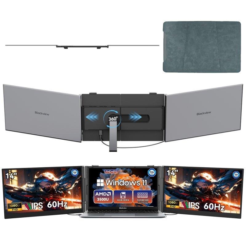 Detalle de Monitor Blackview DCM6 Pro 14" FullHD IPS 60Hz – ultradelgado con altavoces y conectividad USB-C