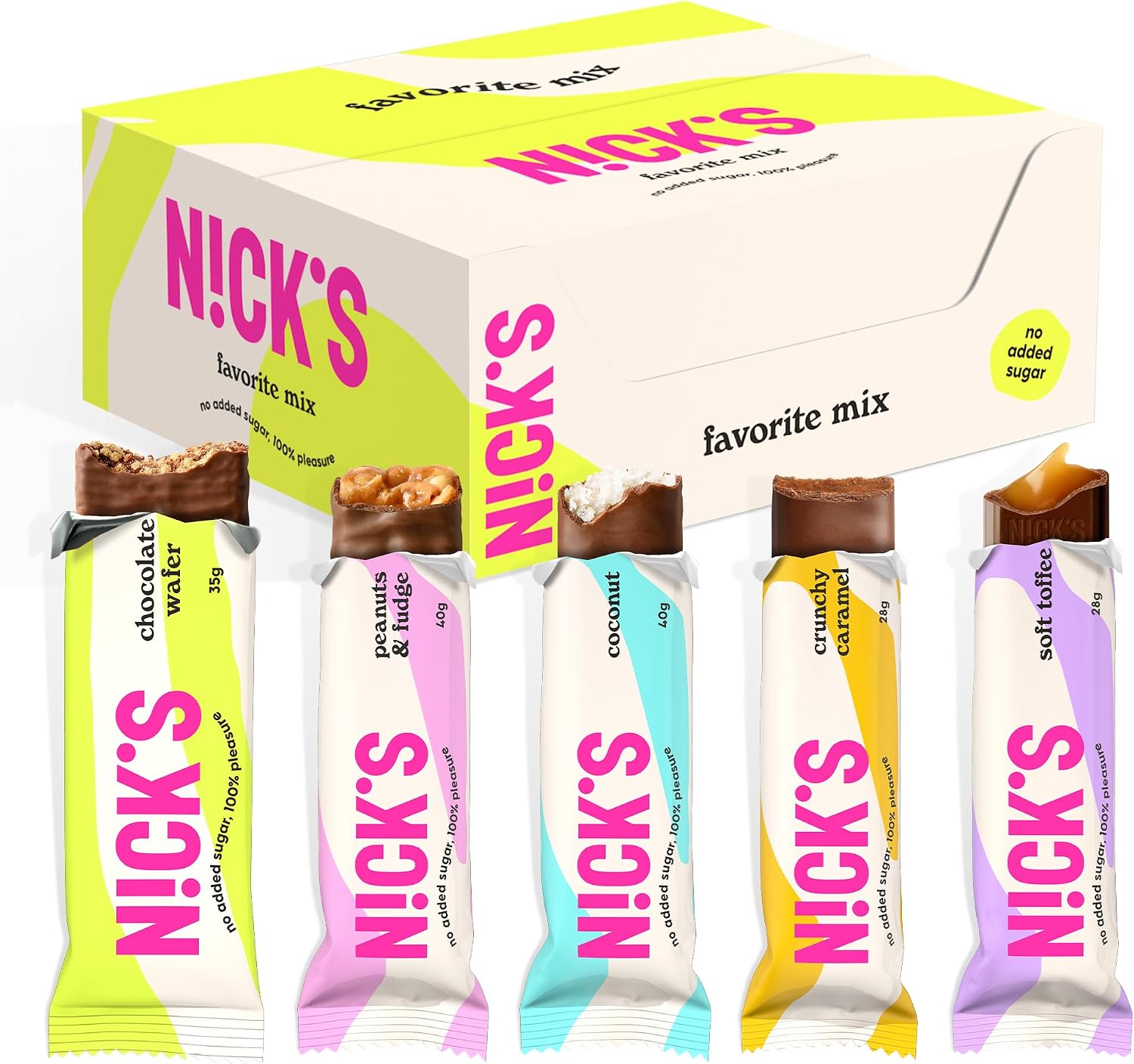 Detalle de NICKS Favorita Mix 12 unidades barritas keto 🍫