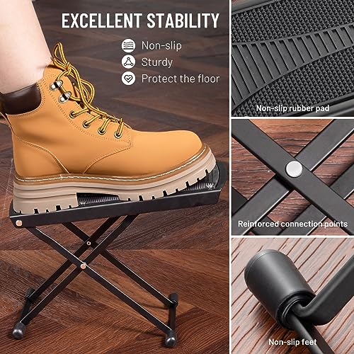 Thumbnail 5 de CAHAYA Guitar Footstool with Anti-Slip Rubber: Foldable, Height Adjustable, CY0337