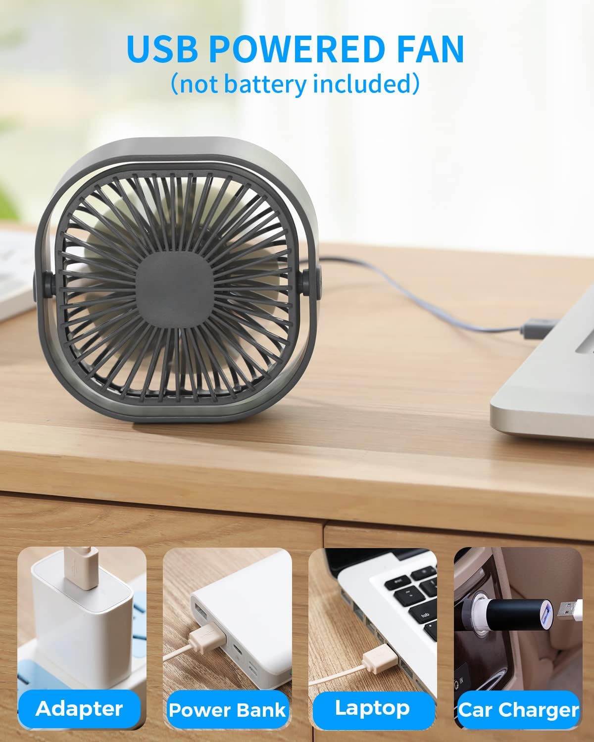 Thumbnail 4 de Desk Fan USB Mini 3‑Speed