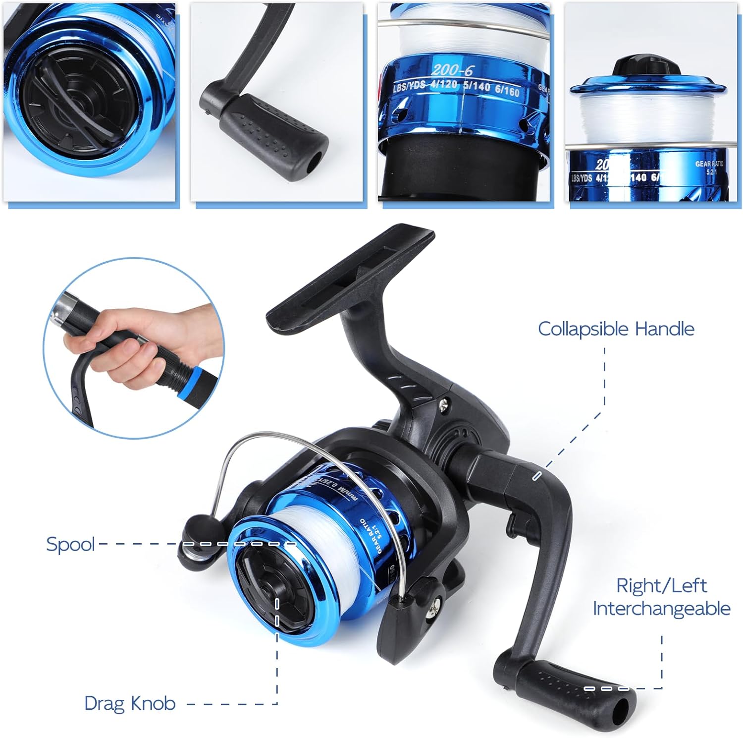 Thumbnail 2 de Axrye Kids Fishing Pole with Spinning Reels – Lightweight Telescopic Rod Set for Youth