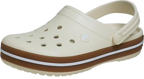 Detalle de Crocs Crocband Gum Clog, Summit White, Lightweight Croslite with Ventilation Ports