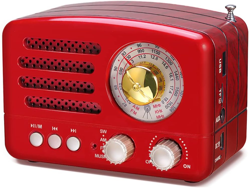 Detalle de PRUNUS J-160 Retro Radio with Bluetooth, AM/FM/SW and 1800mAh Battery