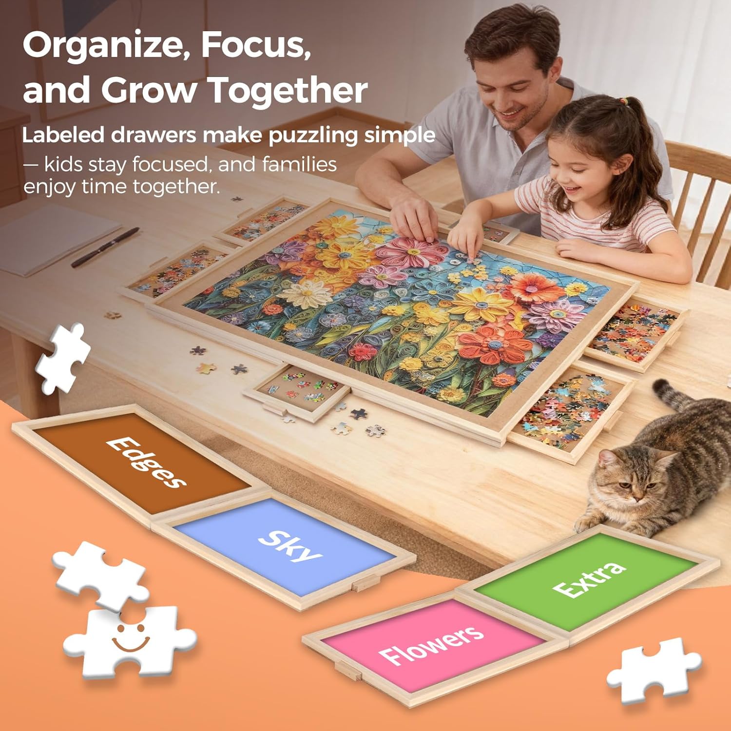 Detalle de ALL4JIG 25"x34" Rotating Puzzle Board 🧩