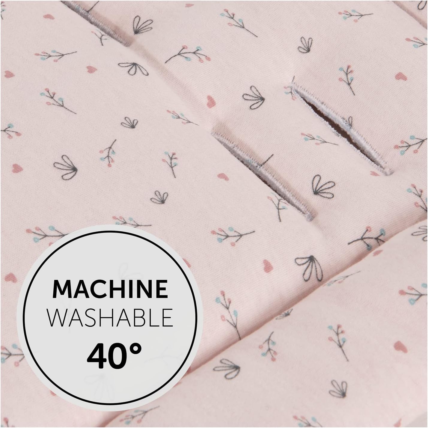 Thumbnail 6 de hauck Padded Pushchair Liner, Flowers Rose — Universal Fit with Breathable Cotton