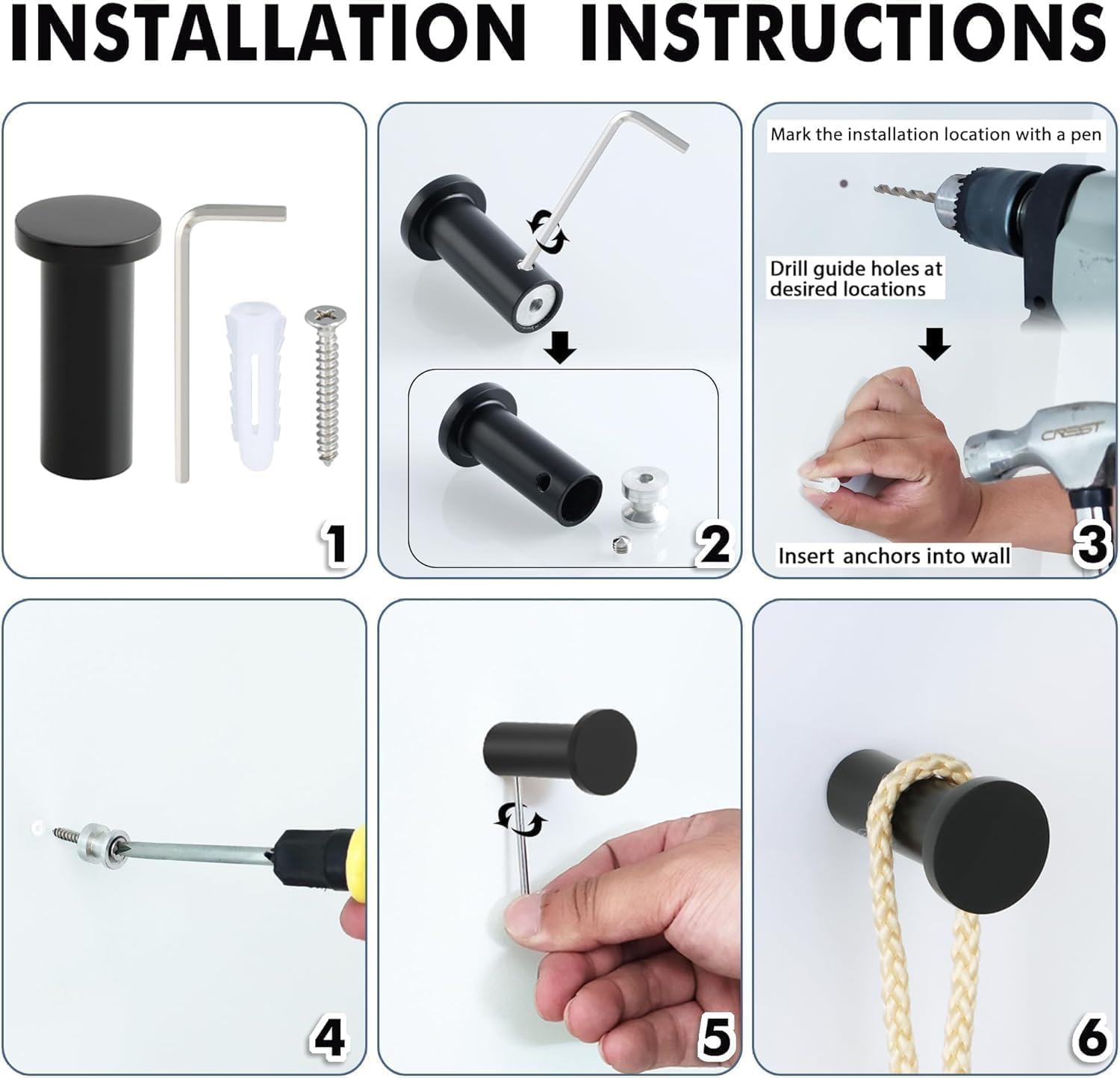 Thumbnail 6 de SAYAYO coat hooks 4 pack 15kg capacity