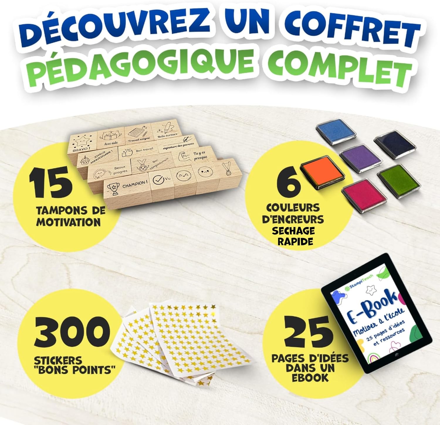 Thumbnail 1 de Kit tampons enseignants 15 tampons