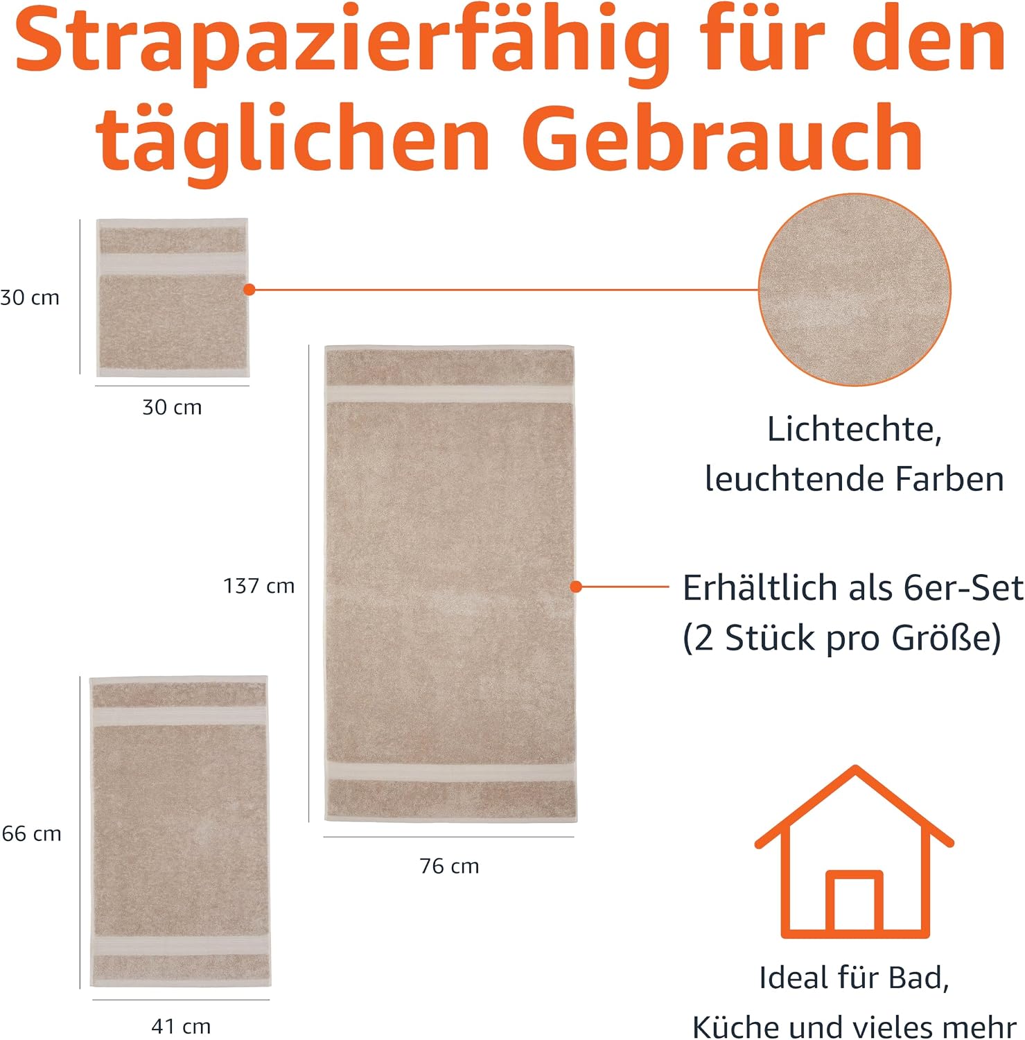 Thumbnail 2 de Amazon Basics Handtücher Set 6-teilig 6-teilig