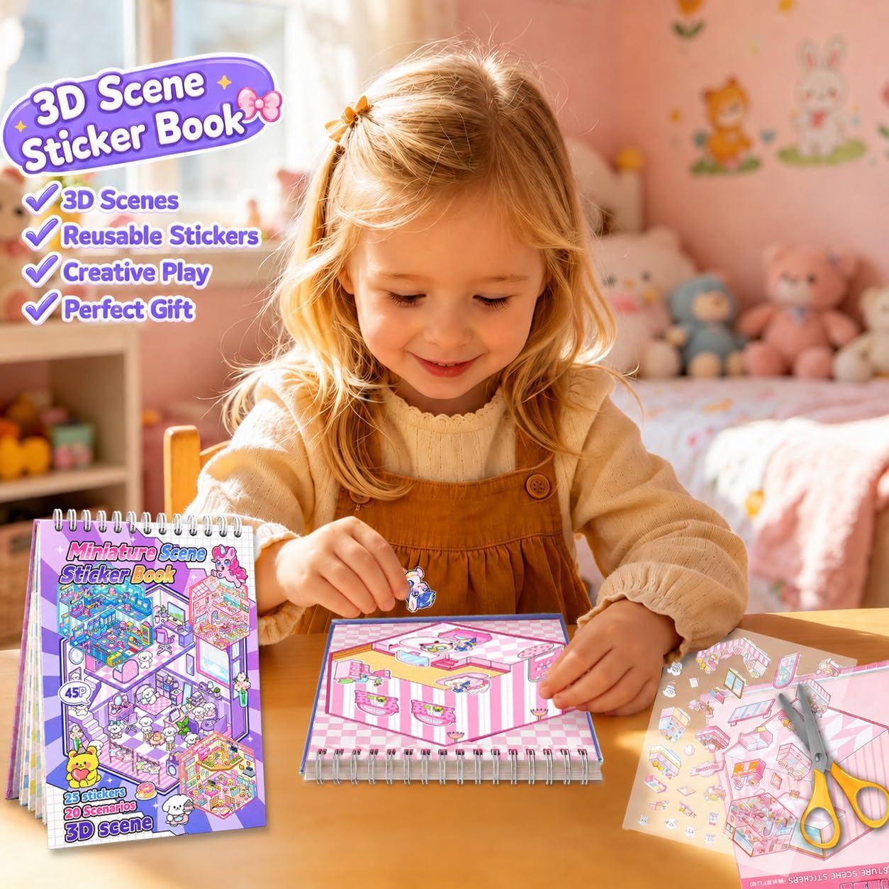 Thumbnail 2 de Scene Sticker Book 20 3D Sticker Sets for Kids 🎨