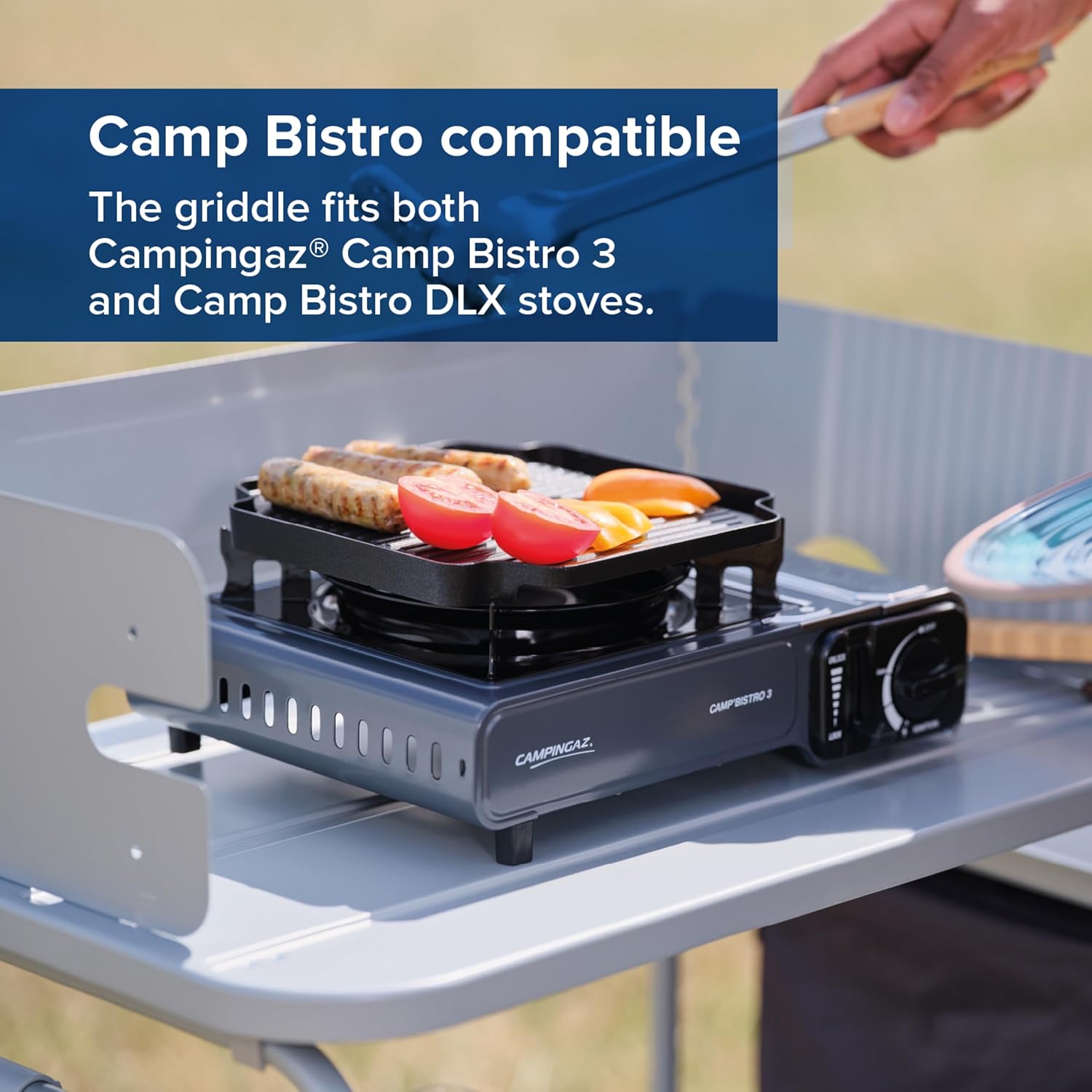 Detalle 2 de Campingaz Camp Bistro 3 Stove with Griddle: Versatile One‑Burner Outdoor Cooker