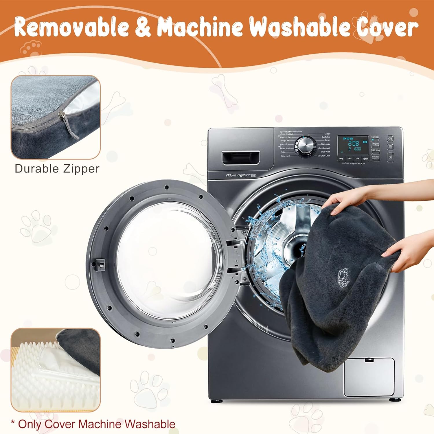 Thumbnail 3 de EMPSIGN tapis de cage réversible imperméable (frais et chaud) gris pour chien et chat