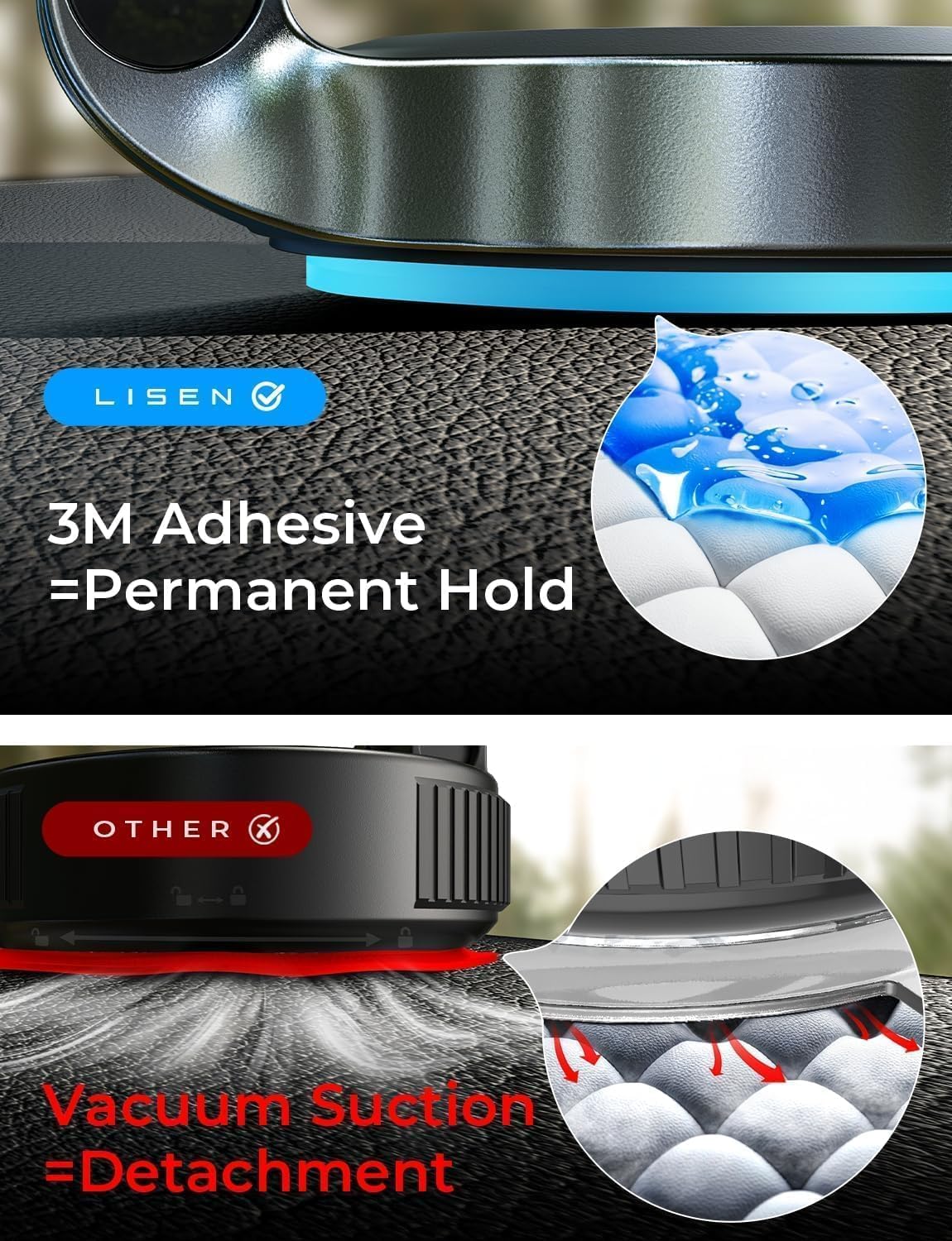 Detalle de LISEN Magsafe Car Mount 24 magnets