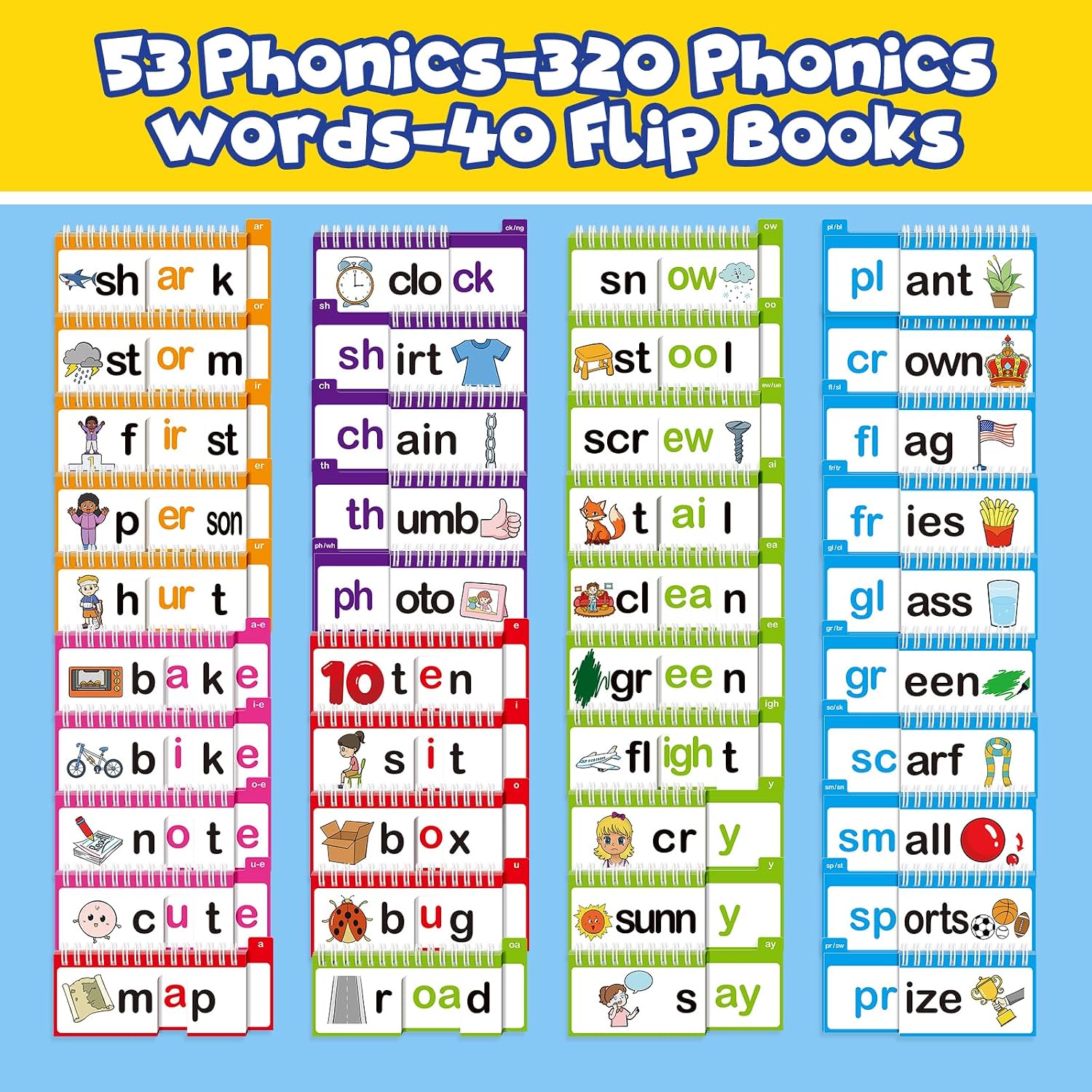 Detalle de Read and Rhyme Flip Books 40-pack phonics