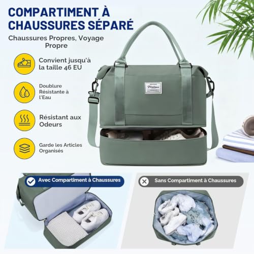Thumbnail 4 de SEAFEW sac de voyage cabine 40 × 30 × 20 cm avec compartiment à chaussures