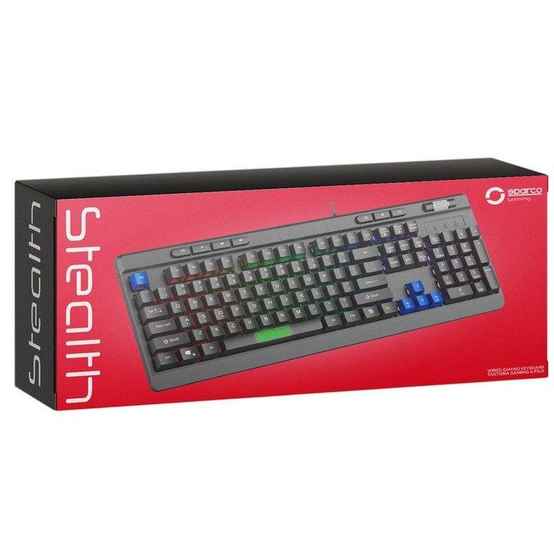 Detalle 1 de Sparco STEALTH teclado membrana RGB con ruleta