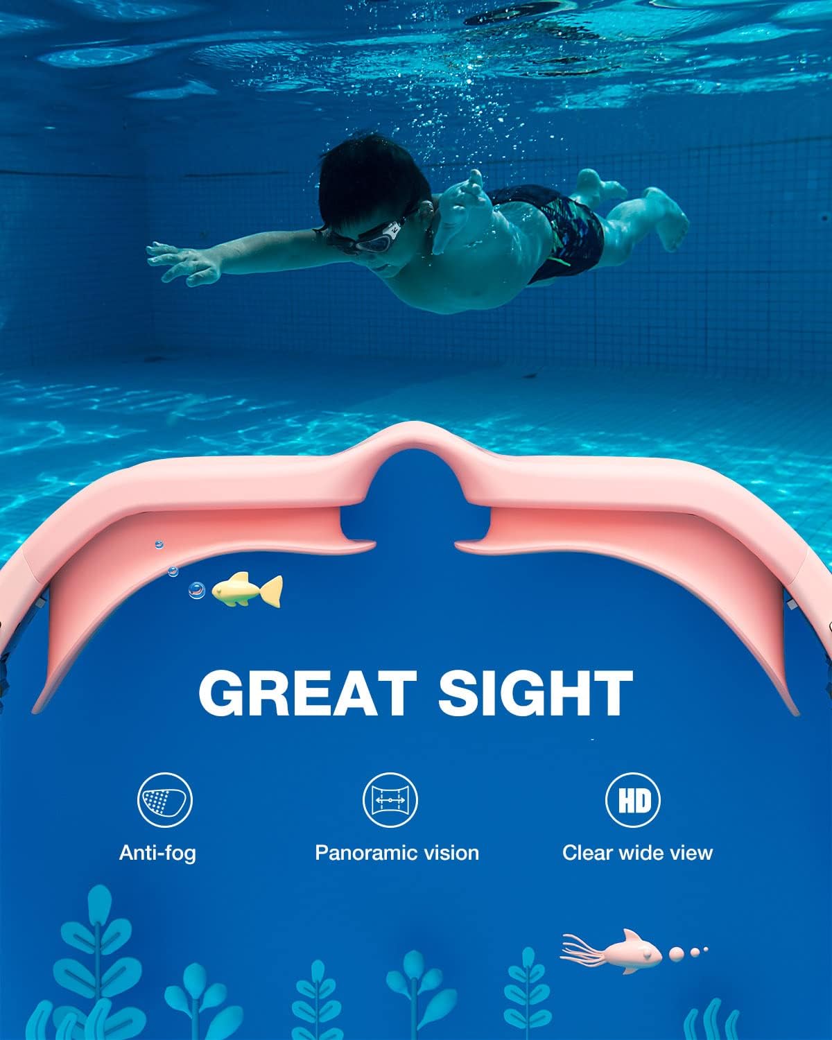 Detalle 2 de ZIONOR G1MINI Kinder-Schwimmbrille: Polarisierte oder nicht-polarisierte Brille mit UV-Schutz und Anti-Beschlag
