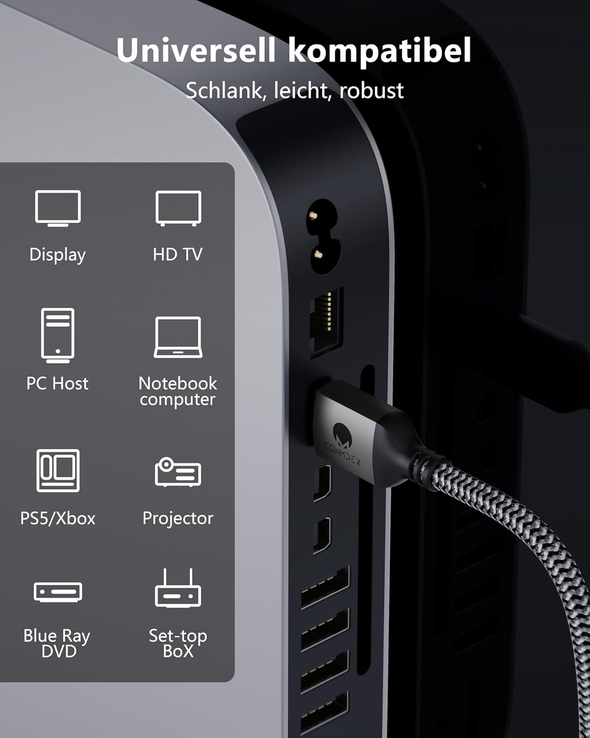 Detalle 2 de CONMDEX 16K HDMI 2.2 Kabel 1 m