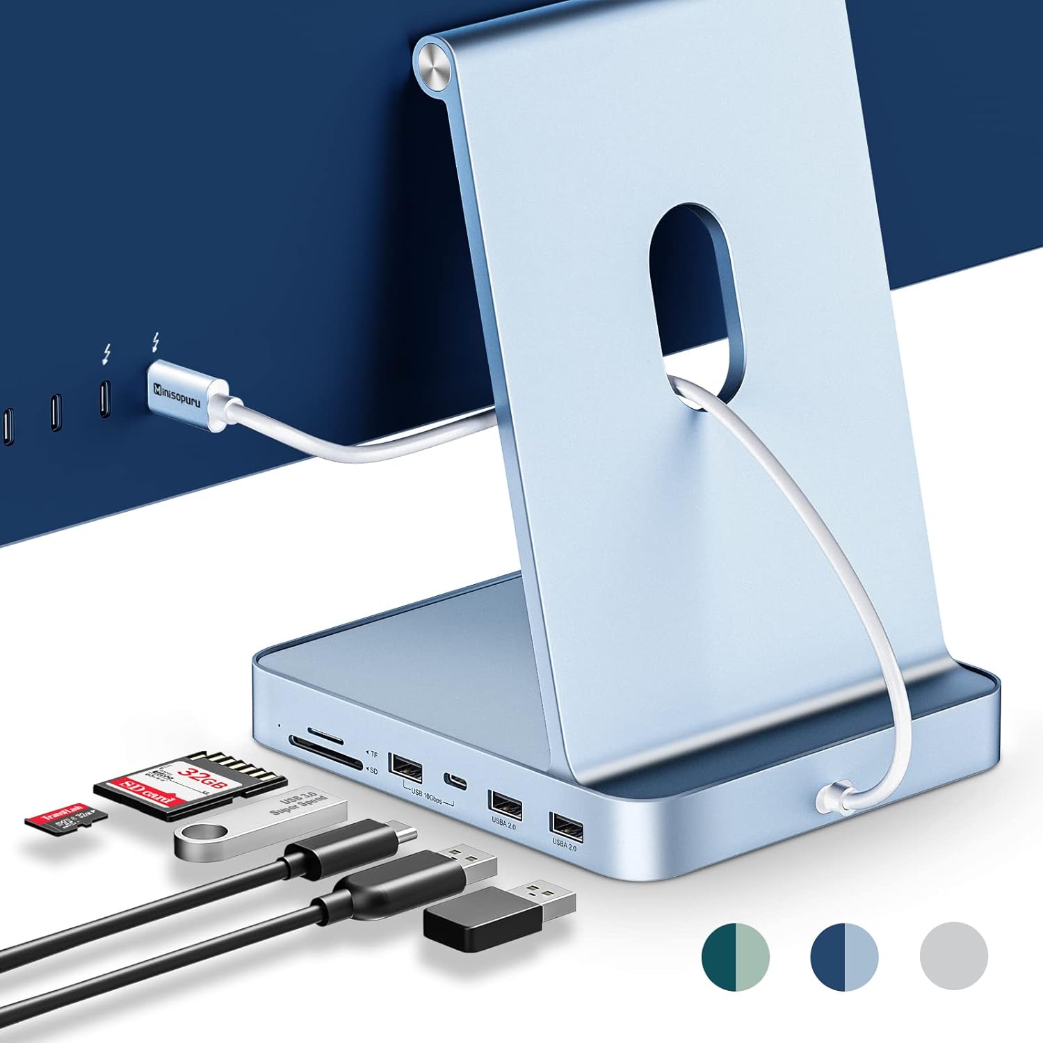Detalle de Minisopuru Hub USB C per iMac 24 10 Gbps