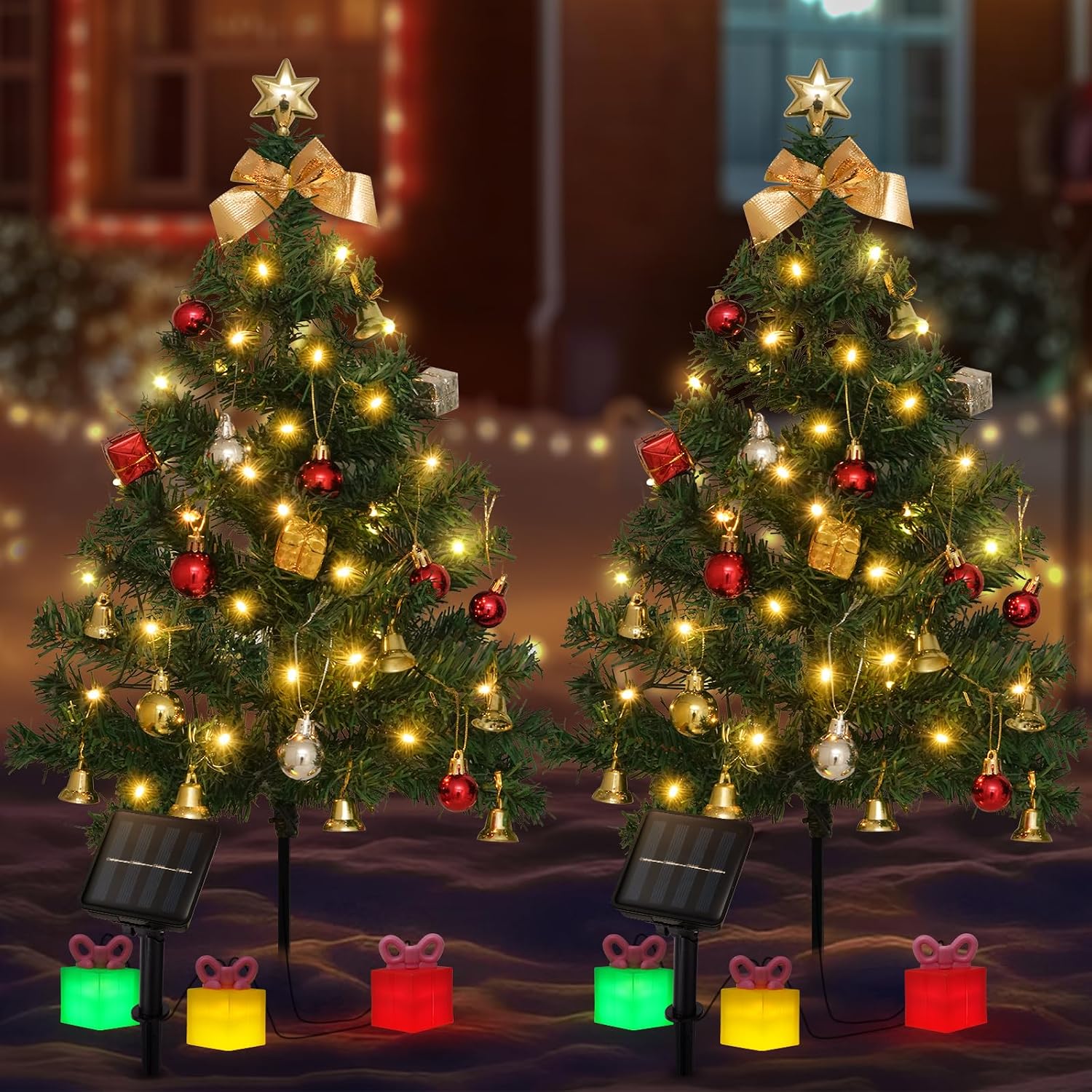 Detalle de ILLUMINEW Solar Christmas Tree Lights, 30-Inch