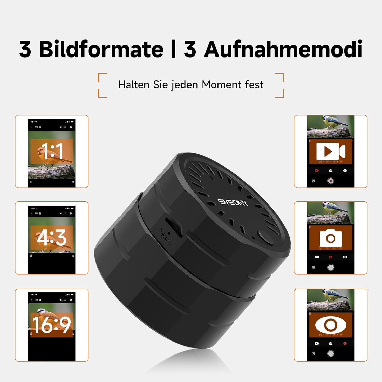 Thumbnail 3 de Svbony SC002 WiFi Spektiv-Kamera (2 MP / 1080P) mit 32-GB TF-Karte, 10 m Funkübertragung & Typ-C