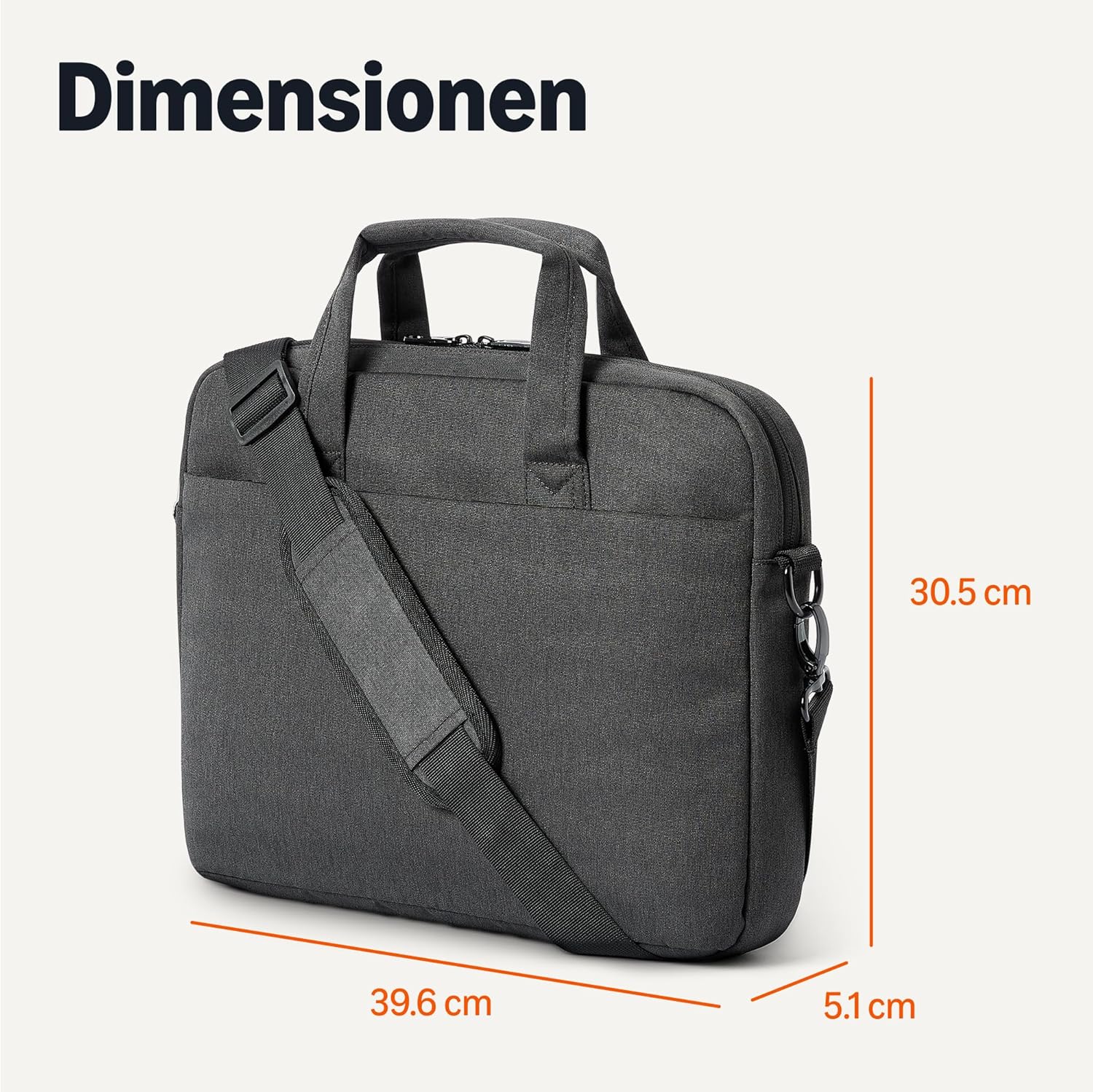 Thumbnail 4 de Amazon Basics Laptoptasche 15,6 Zoll (39,6 cm) – Umhängetasche für Laptop und Tablet, schwarz