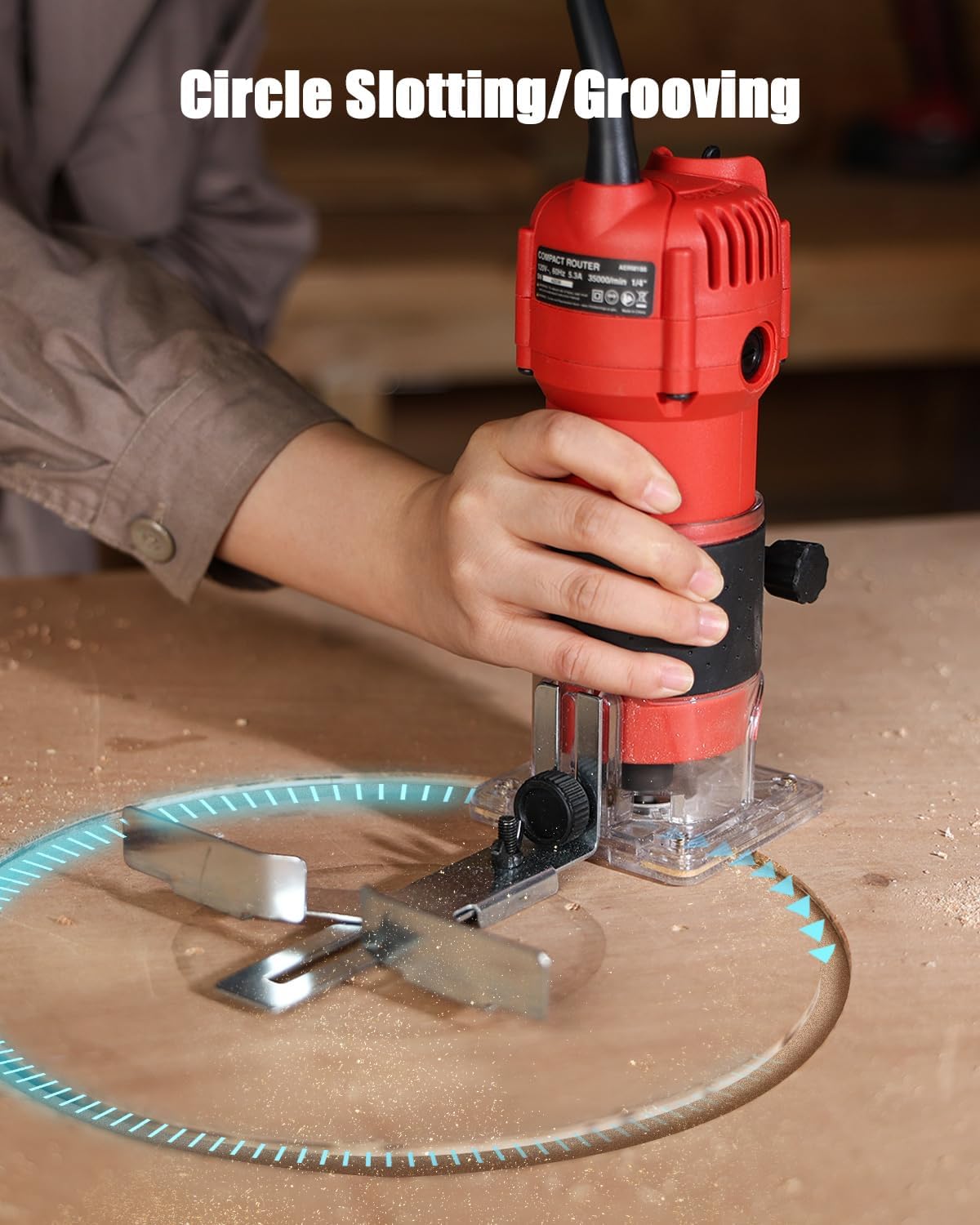 Detalle 2 de AVID POWER 630W Compact Wood Router, 35,000 RPM, 1/4" Collet