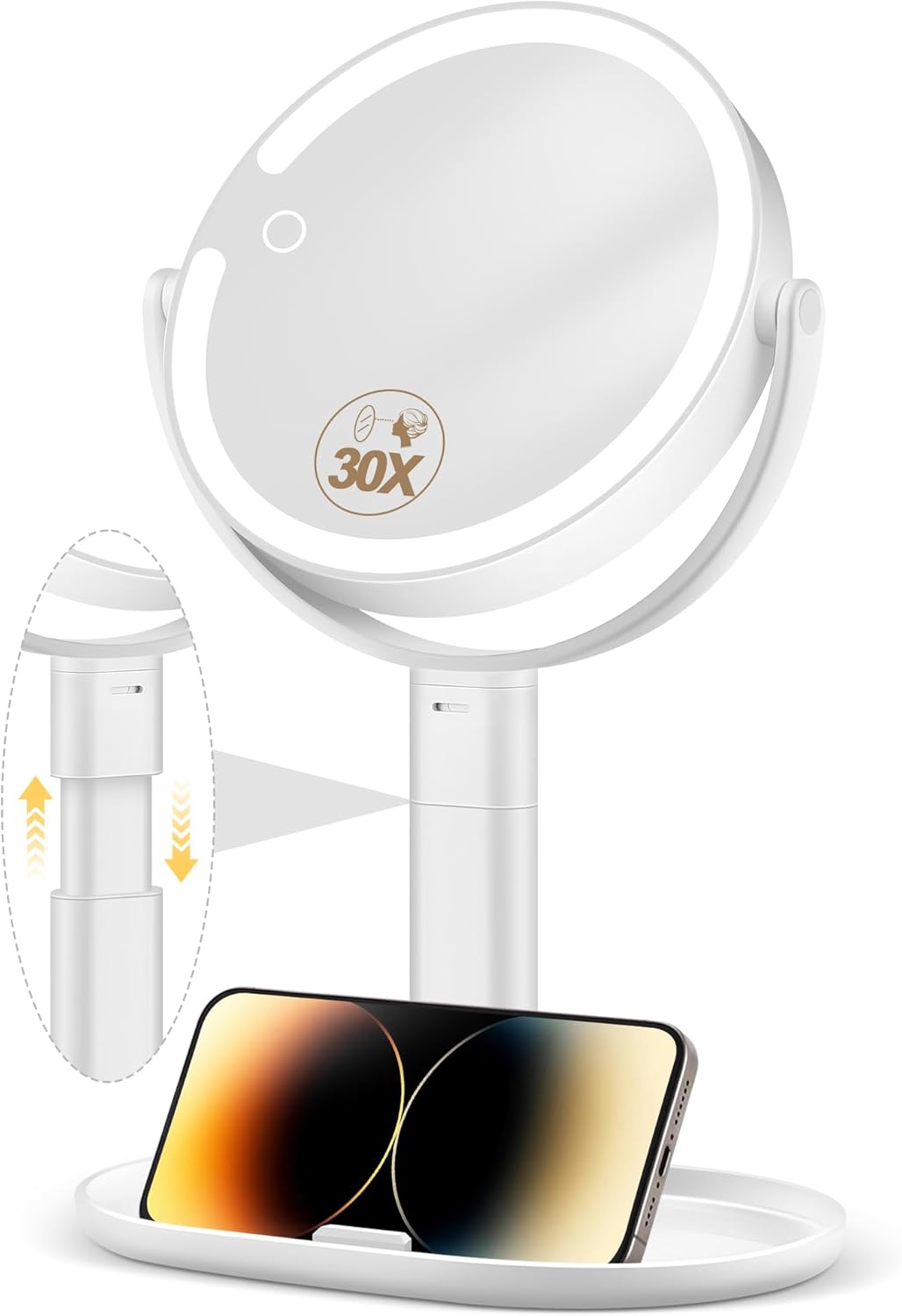 Detalle de MOMOKUBA Makeup Mirror with Lights 30X Magnification