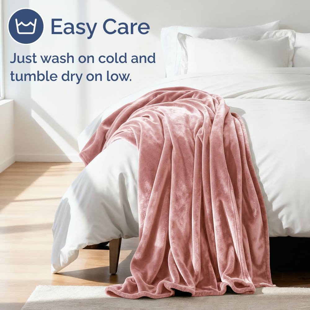 Thumbnail 4 de Ultra Soft Fleece Blanket Twin Size: Flannel Luxury for All Seasons in Rose Pink