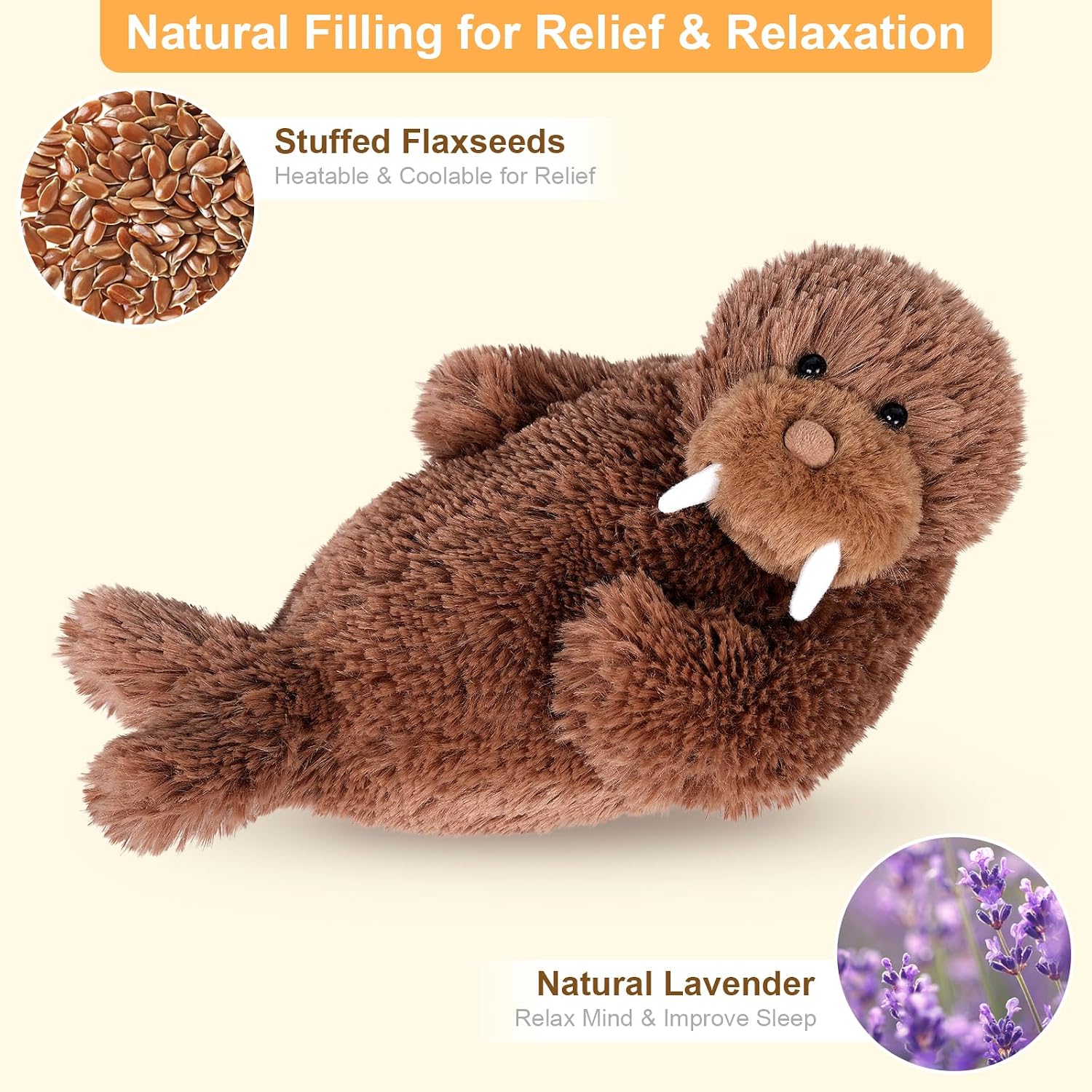 Detalle de SuzziPals Walrus Plush Heat Pad for Anxiety
