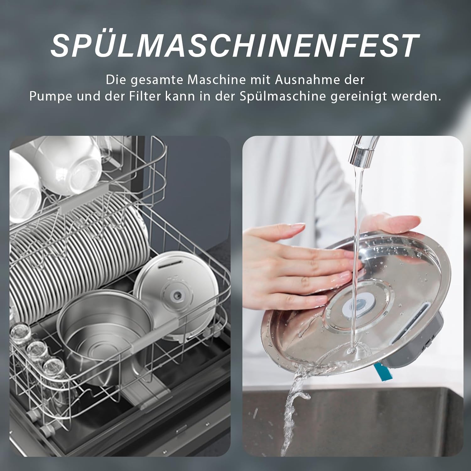 Detalle de DOOOB Katzenbrunnen Edelstahl 3,2L – leise, hygienisch und robust