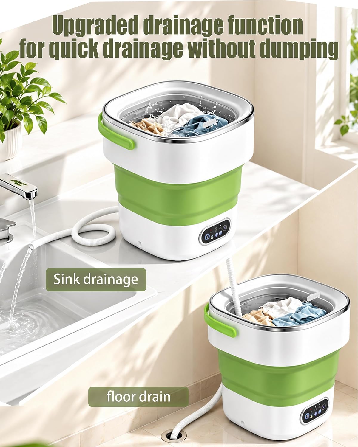 Detalle de Zeynor 20L Mini Portable Washing Machine, Foldable Top-Load Washer