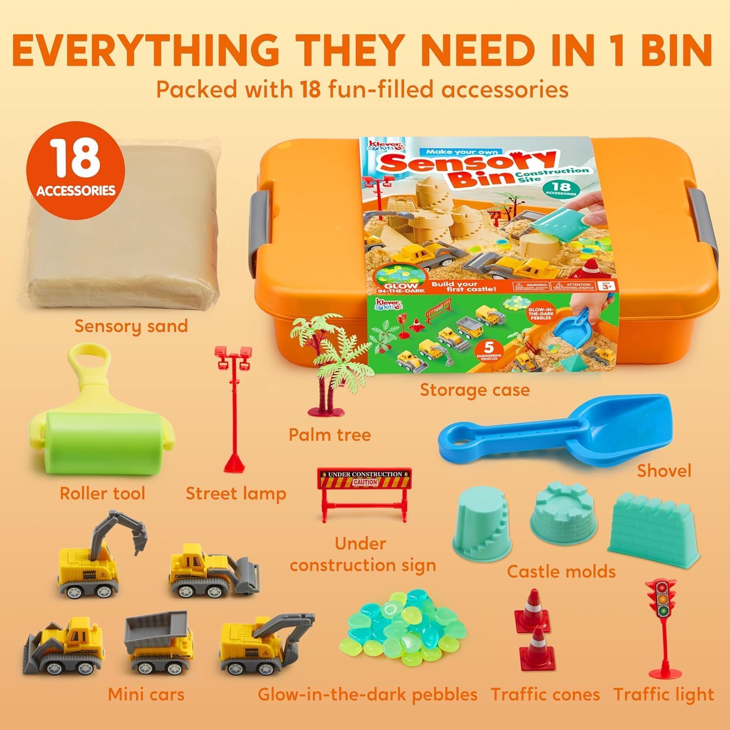 Thumbnail 5 de Klever Kits Construction Sensory Bin with Glow Rocks