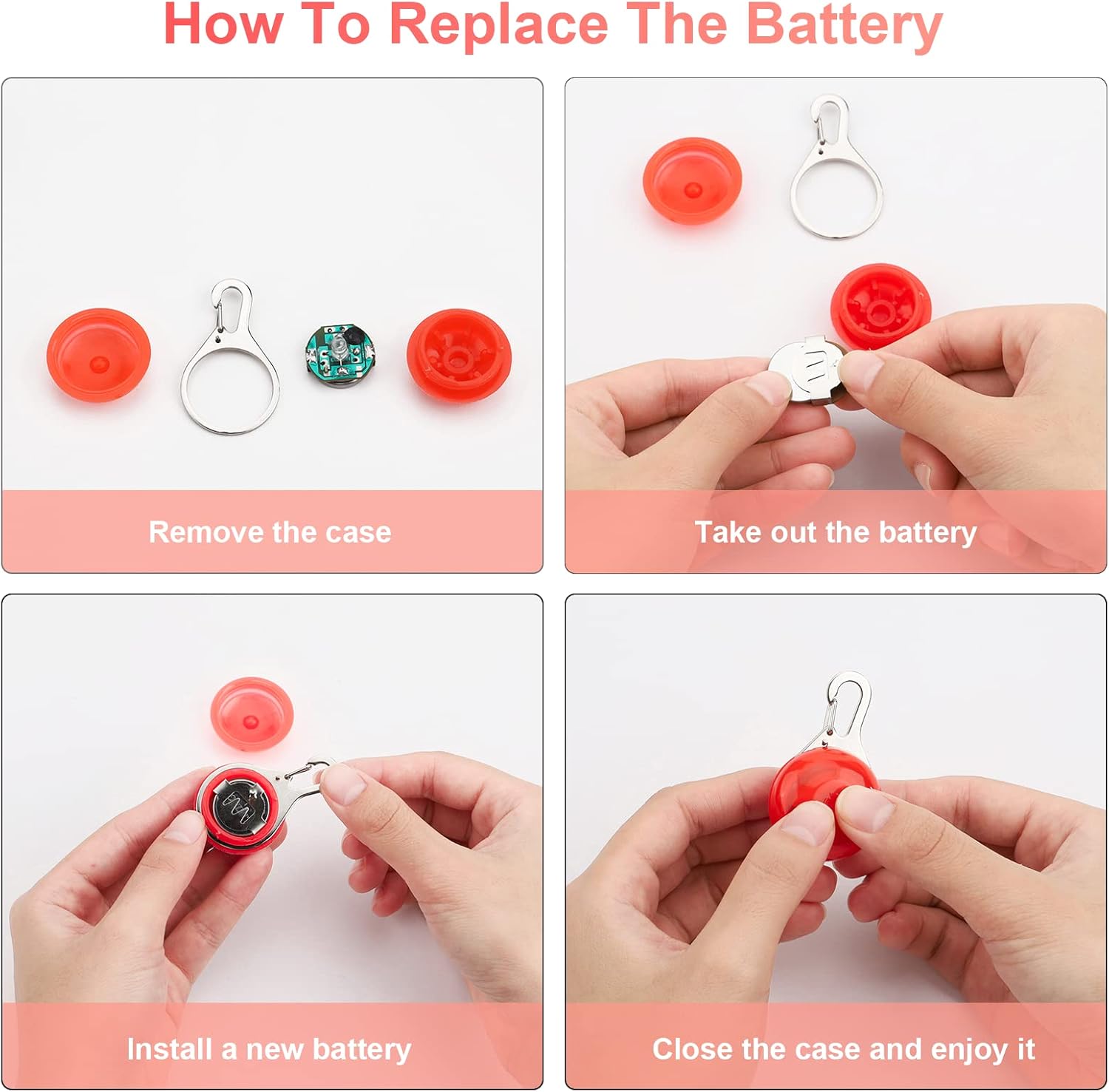 Thumbnail 4 de WONLIVE LED Dog Collar Light (Clip-On) – 6 Pack with Replacement Batteries