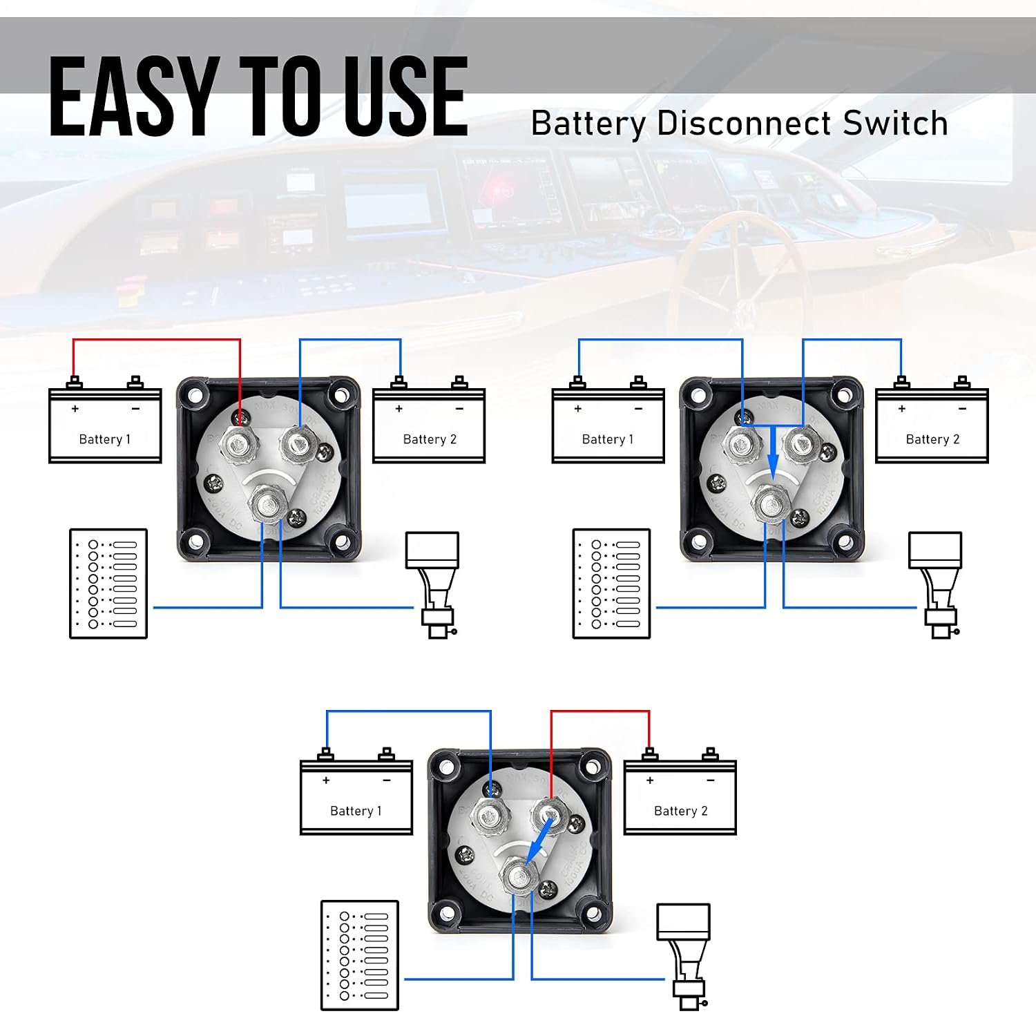 Thumbnail 1 de I LITTON 1-2-Both-Off Battery Disconnect Switch (2 Pack) for 12V–48V Systems