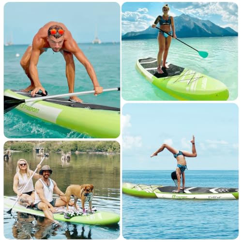Thumbnail 6 de FBSPORT Aufblasbares SUP Board – 15 cm dickes Stand Up Paddle Board mit verstellbarem Aluminium-Paddel und Pumpe (FruitGreen)