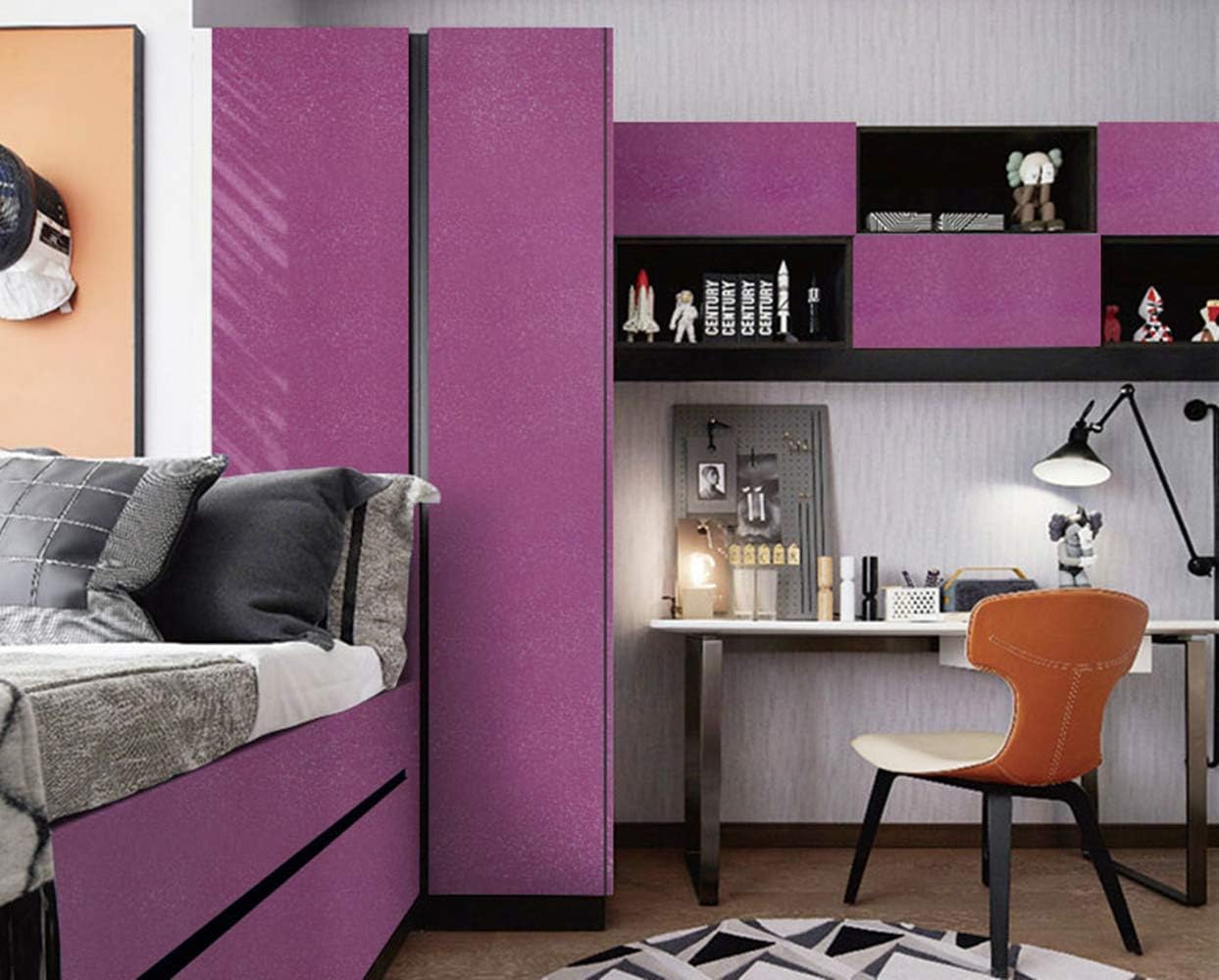 Thumbnail 4 de Hode Purple Glitter Vinyl Wrap 60cm x 5m — Self-Adhesive, High Gloss Purple Wallpaper for Furniture and Surfaces