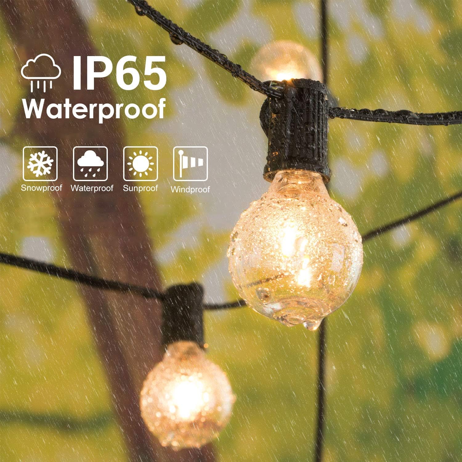 Detalle 2 de Avoalre Catena Luminosa Esterno 12 m IP65 30+3 G45, collegabile per giardino, terrazza e feste