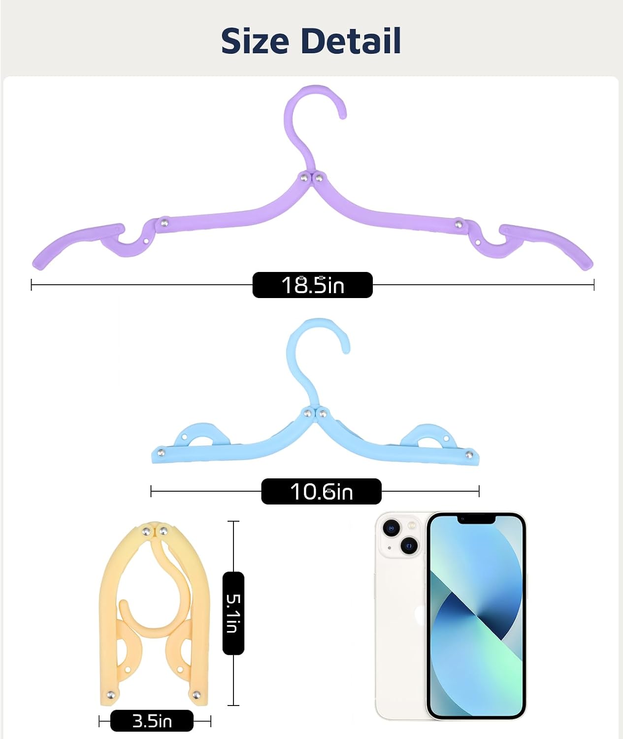 Detalle 1 de Foldable Travel Hangers, 3.5 x 5.1 Inches