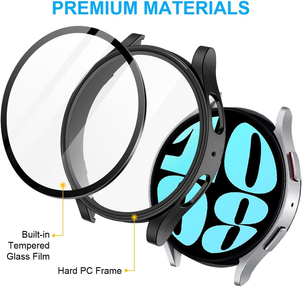 Thumbnail 2 de OFFCUP Case with Screen Protector for Samsung Galaxy Watch 6 (44mm) – 2 Pack in Black