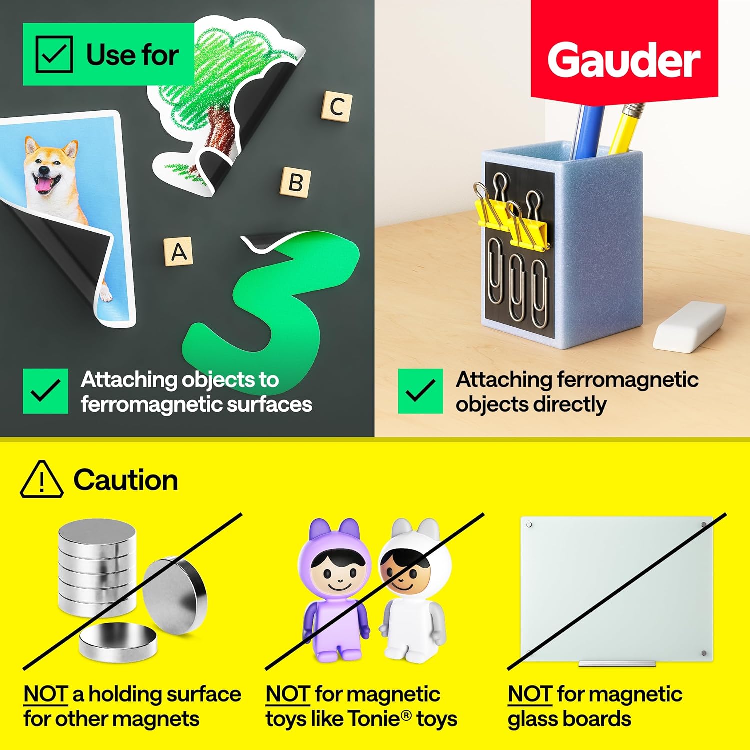 Detalle 2 de GAUDER Self-Adhesive Magnetic Sheets – Cuttable Magnet Paper (A4, 5 Pack)