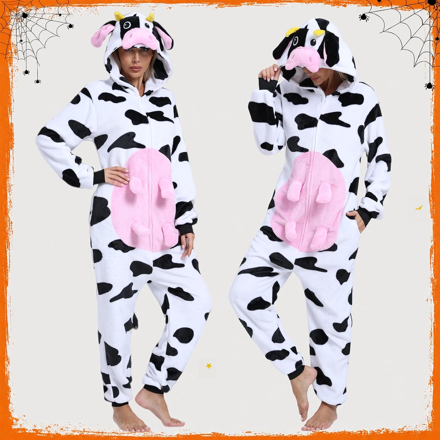 Detalle 2 de DKRUW Adult Animal Onesie Pajamas, Fleece Costume with Zipper and Pockets