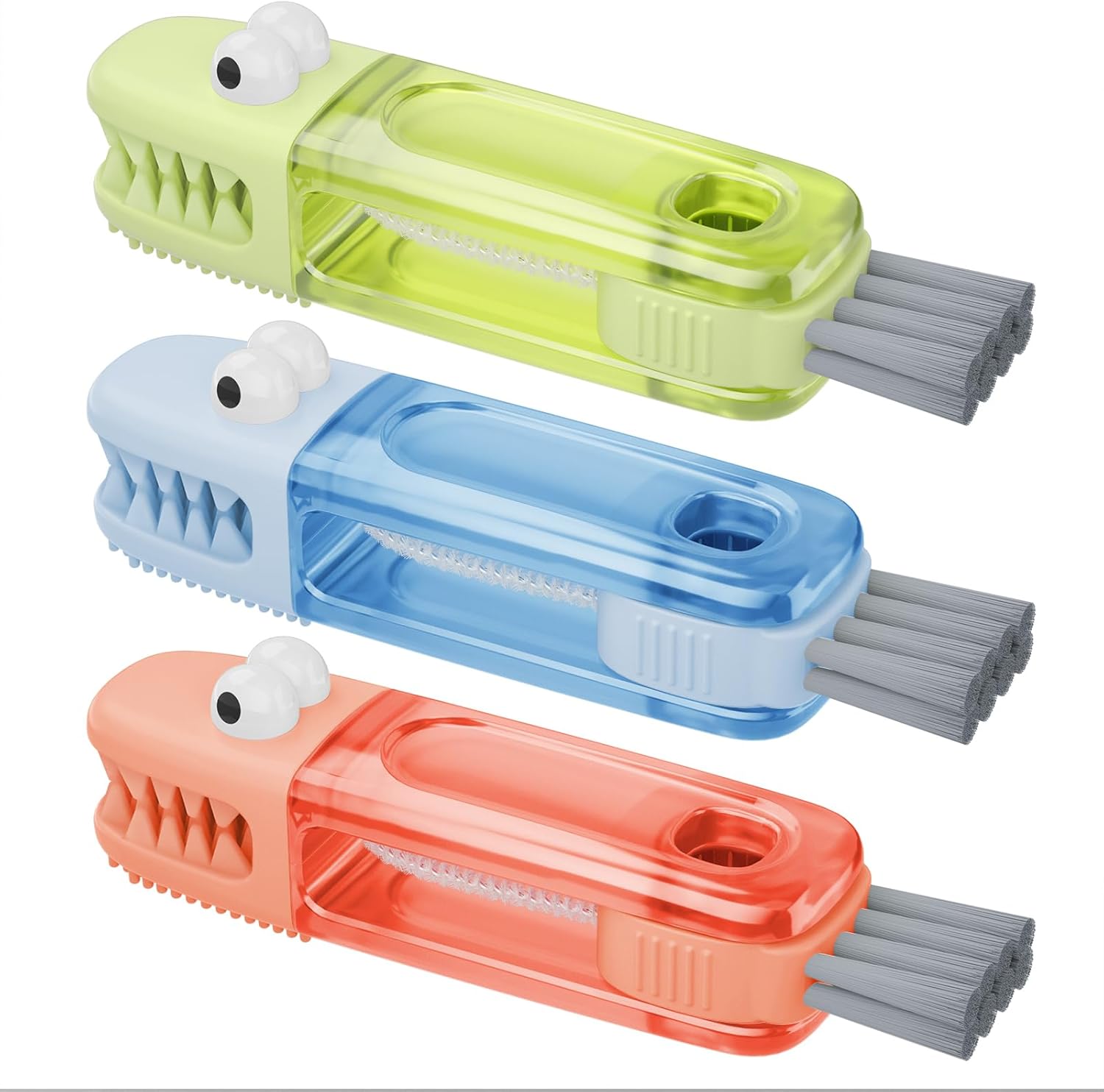 Multicolored 3-in-1 Cup Lid Gap Cleaning Brush Set