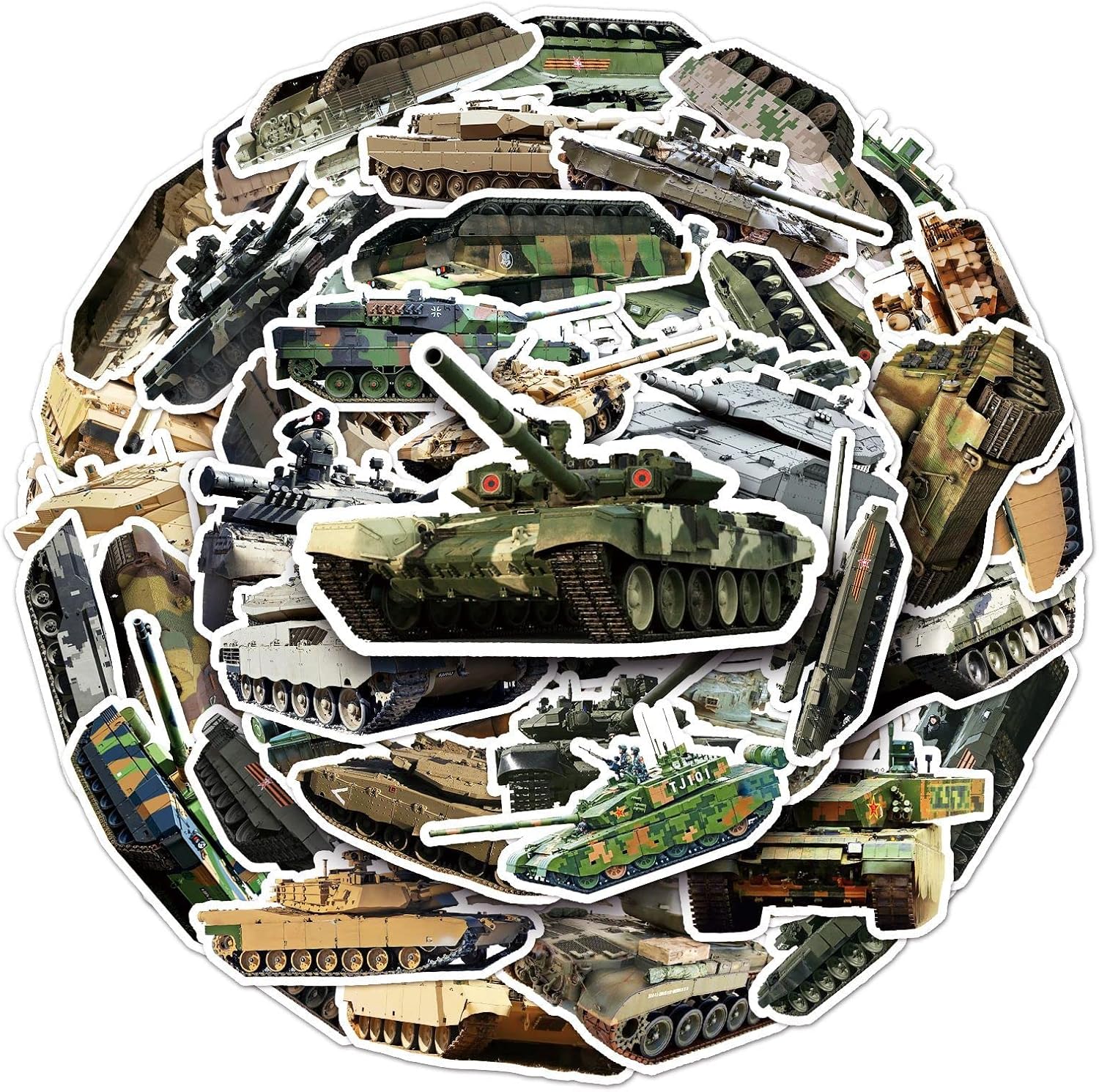 Detalle de Military tank stickers, 50-piece set