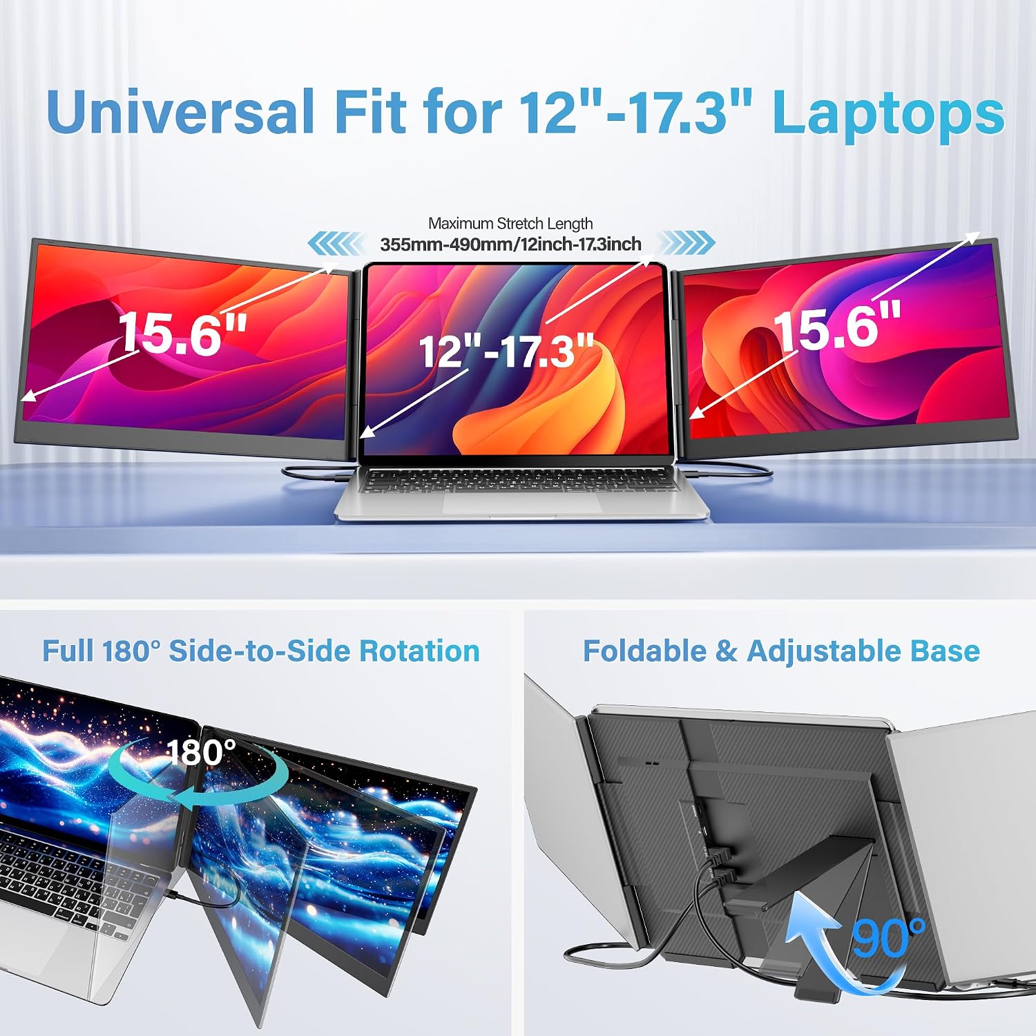 Detalle 2 de Screnex 15.6" Laptop Screen Extender: Ultra-Thin Triple Monitor Setup